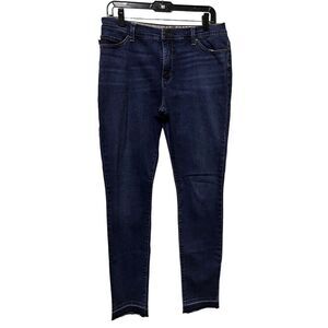 BEYc) Lee Womens Skinny Jeans 12 Med Stretchy Fit  Dark Denim & Raw Hem Slimming